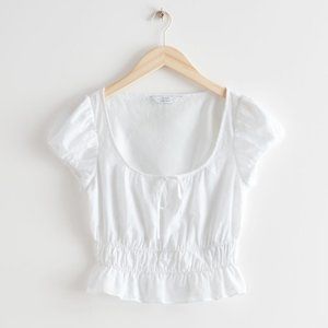 & Other Stories Fitted Puff Sleeve Top
